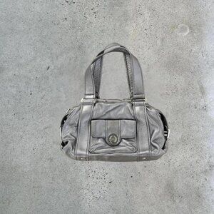 2000s silver metallic shoulder bag